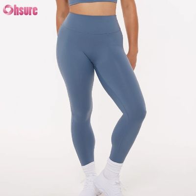 Leggings da allenamento a compressione a vita alta in poliestere a lunghezza intera per donna