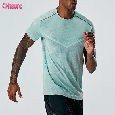 T-shirt sportivo da uomo professionale di alta qualità, abbigliamento estivo traspirante per il fitness, logo personalizzato, poliestere ad asciugatura rapida, top atletici