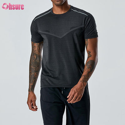 T-shirt sportivo da uomo professionale di alta qualità, abbigliamento estivo traspirante per il fitness, logo personalizzato, poliestere ad asciugatura rapida, top atletici