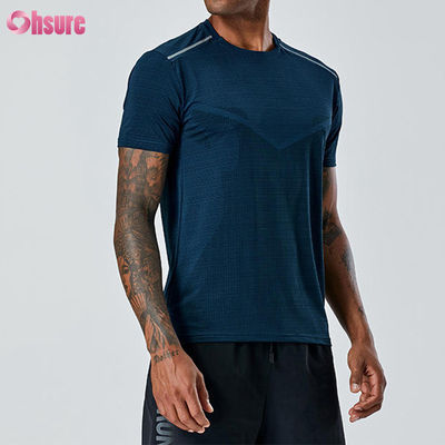 T-shirt sportivo da uomo professionale di alta qualità, abbigliamento estivo traspirante per il fitness, logo personalizzato, poliestere ad asciugatura rapida, top atletici