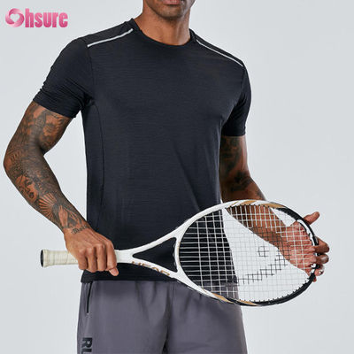 T-shirt sportivo da uomo professionale di alta qualità, abbigliamento estivo traspirante per il fitness, logo personalizzato, poliestere ad asciugatura rapida, top atletici