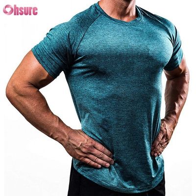 88% Poliestere 12% Spandex 180/210GSM Stampato Screen Abbigliamento Fitness Palestra Active Casual T-shirt da Uomo Top Sportivo Grossista