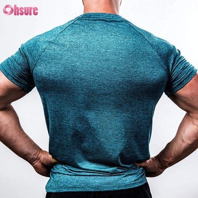88% Poliestere 12% Spandex 180/210GSM Stampato Screen Abbigliamento Fitness Palestra Active Casual T-shirt da Uomo Top Sportivo Grossista