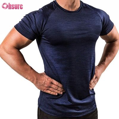 88% Poliestere 12% Spandex 180/210GSM Stampato Screen Abbigliamento Fitness Palestra Active Casual T-shirt da Uomo Top Sportivo Grossista