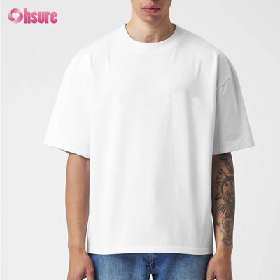 ODM 220 GSM 100 cotone semplice manica corta maschile di grandi dimensioni T-shirt spessa Peso pesante essenziali in bianco logo personalizzato T-shirt Sport