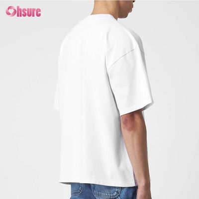 ODM 220 GSM 100 cotone semplice manica corta maschile di grandi dimensioni T-shirt spessa Peso pesante essenziali in bianco logo personalizzato T-shirt Sport
