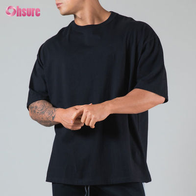 T-shirt oversize personalizzata da 220 gsm di alta qualità in cotone pesante T-shirt personalizzata in cotone pesante da palestra T-shirt sportiva oversize da uomo