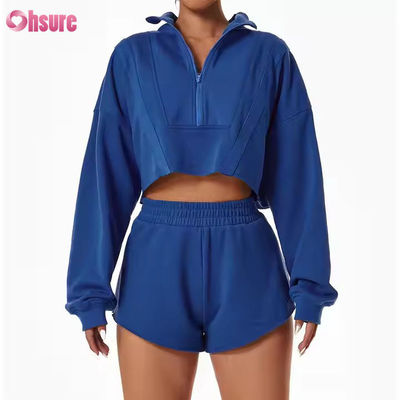 Nuove felpe sportive calde casual sciolte con colletto alto personalizzate da donna per corsa e fitness