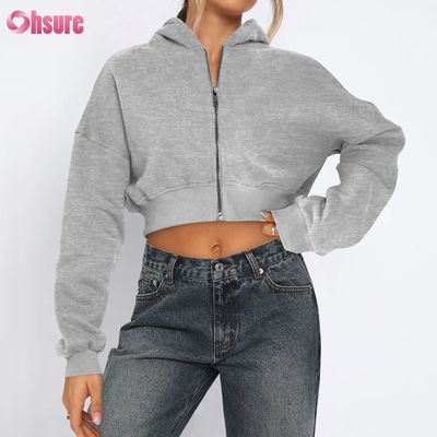 Giacca da fitness corta con zip intera da donna, comoda, elasticizzata, morbida, termica, antivento, elasticizzata in quattro direzioni, senza cuciture, invernale, con cappuccio