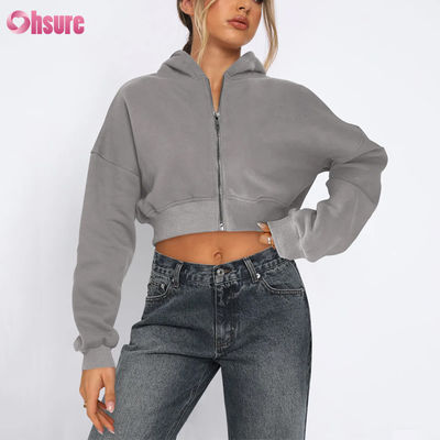 Giacca da fitness corta con zip intera da donna, comoda, elasticizzata, morbida, termica, antivento, elasticizzata in quattro direzioni, senza cuciture, invernale, con cappuccio