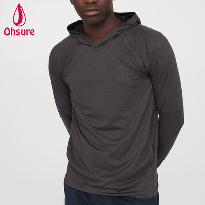 Felpa con cappuccio da yoga da uomo più venduta, ad asciugatura rapida, con fodera in rete, cappuccio avvolgente, vestibilità regolare per allenamento in palestra, logo personalizzato, motivo a tinta unita, autunno