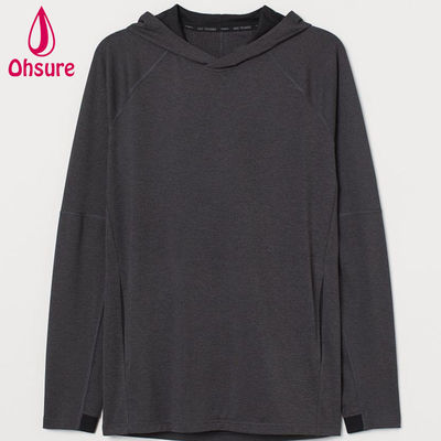Felpa con cappuccio da yoga da uomo più venduta, ad asciugatura rapida, con fodera in rete, cappuccio avvolgente, vestibilità regolare per allenamento in palestra, logo personalizzato, motivo a tinta unita, autunno