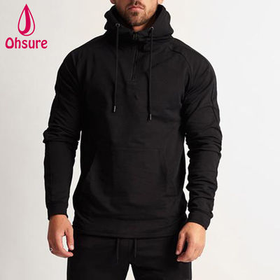 Felpa con cappuccio da uomo sportiva del produttore, calda per l'inverno, per fitness, corsa, con cerniera e design stampato