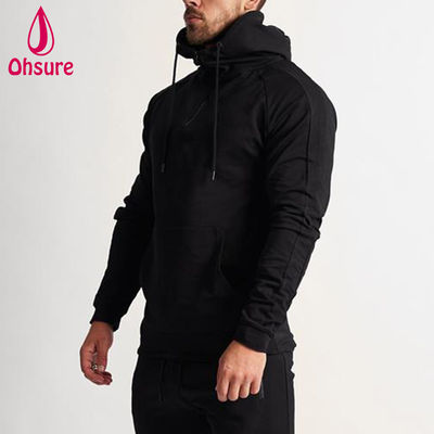 Felpa con cappuccio da uomo sportiva del produttore, calda per l'inverno, per fitness, corsa, con cerniera e design stampato
