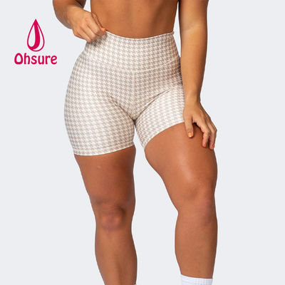 Reggiseno sportivo OEM a 2 pezzi e pantaloncini a vita alta con effetto push-up, pantaloncini da basket, set da palestra per donna