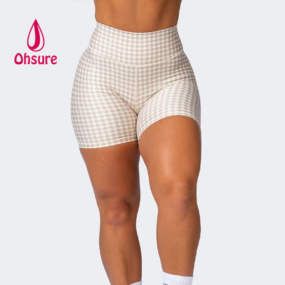 Reggiseno sportivo OEM a 2 pezzi e pantaloncini a vita alta con effetto push-up, pantaloncini da basket, set da palestra per donna