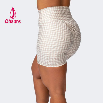 Reggiseno sportivo OEM a 2 pezzi e pantaloncini a vita alta con effetto push-up, pantaloncini da basket, set da palestra per donna