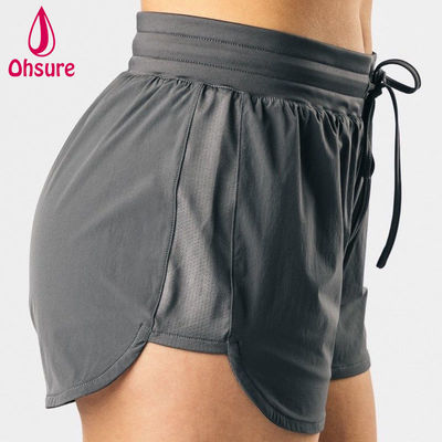 Pantaloncini sportivi atletici a vita alta con design a taglio alto OEM di alta qualità da donna Fitness Palestra Corsa Yoga Pantaloncini Bottoms Casual Tessuto