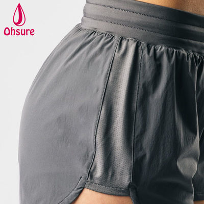 Pantaloncini sportivi atletici a vita alta con design a taglio alto OEM di alta qualità da donna Fitness Palestra Corsa Yoga Pantaloncini Bottoms Casual Tessuto