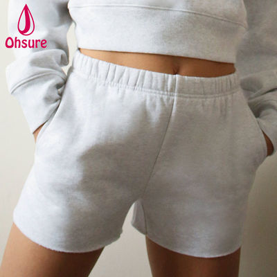 Ingrosso logo personalizzato pantaloncini da sudore a vita alta donna fitness pantaloncini da allenamento in palestra cintura alta intima sciolta tasche intime crude Casual