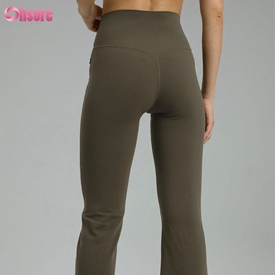 80% nylon 20% spandex blend 220 grammi calzoncini da ginnastica da ginnastica nudi e morbidi cintura elastica workout leggings a fiocco per donne
