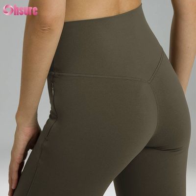 80% nylon 20% spandex blend 220 grammi calzoncini da ginnastica da ginnastica nudi e morbidi cintura elastica workout leggings a fiocco per donne