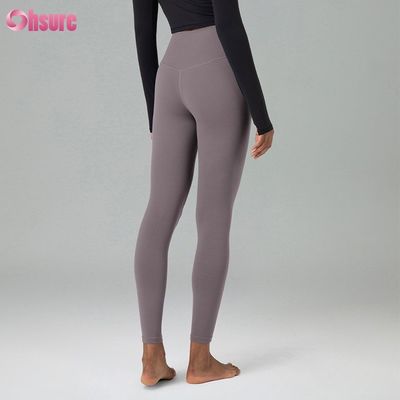 Pantaloni da ginnastica in tessuto ecologico di miscela di spandex di nylon riciclato Leggings da allenamento per donne
