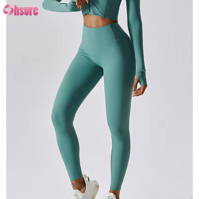 Tazza alta burro Controllo della pancia morbido Pantaloni sportivi yoga 4 Way Stretchy Corrente Calze da ginnastica allenamento Leggings atletici
