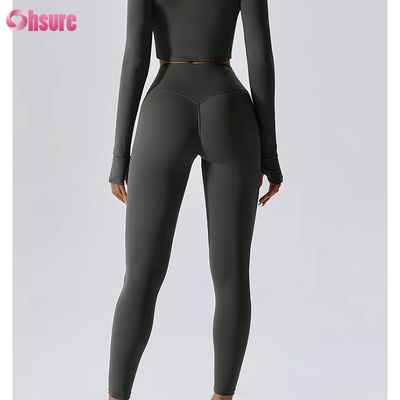 Tazza alta burro Controllo della pancia morbido Pantaloni sportivi yoga 4 Way Stretchy Corrente Calze da ginnastica allenamento Leggings atletici