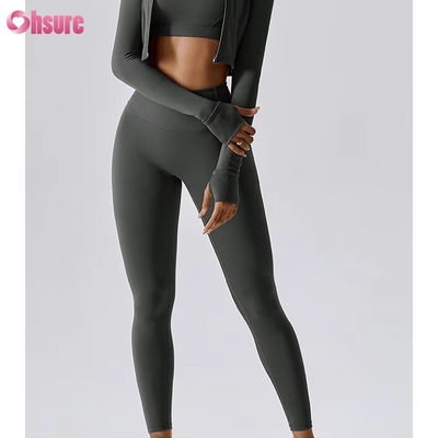 Tazza alta burro Controllo della pancia morbido Pantaloni sportivi yoga 4 Way Stretchy Corrente Calze da ginnastica allenamento Leggings atletici