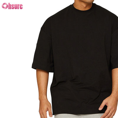 T-shirt da uomo da boxe oversize a manica corta con scollo a crew in fibra di bambù leggera estiva in saldo
