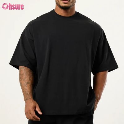T-shirt da uomo da boxe oversize a manica corta con scollo a crew in fibra di bambù leggera estiva in saldo