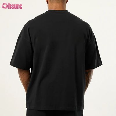 T-shirt da uomo da boxe oversize a manica corta con scollo a crew in fibra di bambù leggera estiva in saldo