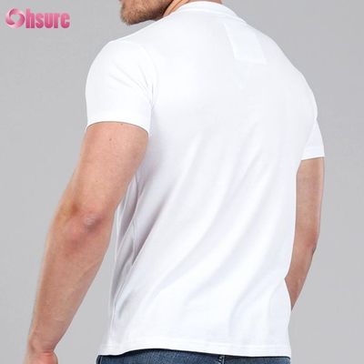 T-shirt in bambù da uomo, tessuto delicato, maglietta da boxe, scollo a V, stampa casual, motivo stampato, supporto muscolare a maglia