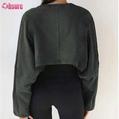 2025 Nuova Moda Leggera Felpe con Cappuccio Oversize da Donna Girocollo e Pantaloni Jogger Crop Top