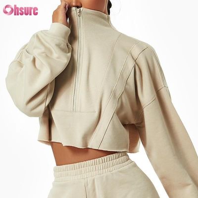 Logo personalizzato Felpa personalizzata tinta unita Donna Felpe con cappuccio Stampa Cotone pesante Casual Set corti Donna Due pezzi Inverno Lavorato a maglia