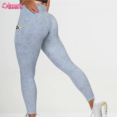 Personalizza palestra V Leggings a vita per donne allenamento sedere sollevamento pantaloni yoga sport fitness leggings yoga con tasca