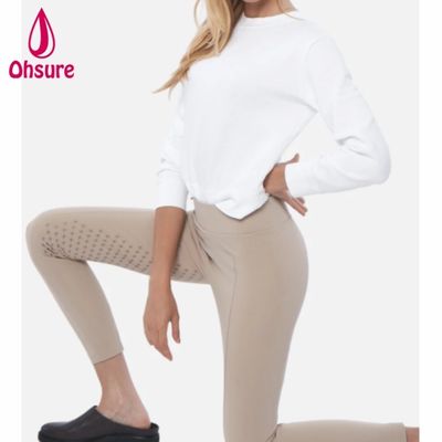 Super qualità personalizzato cintura alta donna Equestrian Tights silicone cavallo legging di cavallo