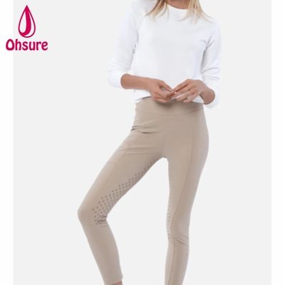Super qualità personalizzato cintura alta donna Equestrian Tights silicone cavallo legging di cavallo