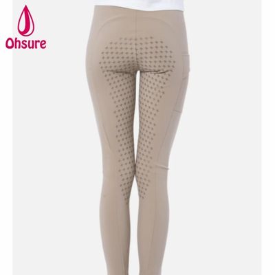 Super qualità personalizzato cintura alta donna Equestrian Tights silicone cavallo legging di cavallo