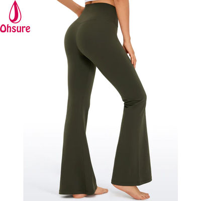 Leggings svasati da palestra alla moda per ragazze giovani, leggings aderenti, pantaloni svasati da yoga, leggings sportivi con vita a V incrociata per donna