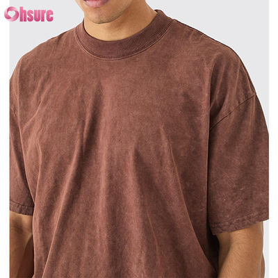 T-shirt vintage sport oversize con stampa digitale ad alta qualità effetto acido, t-shirt personalizzata da uomo