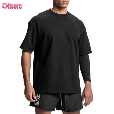 T-shirt di alta qualità in bianco di cotone vintage lavato OEM Gym Sport T-shirt maschile oversized