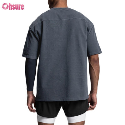 T-shirt di alta qualità in bianco di cotone vintage lavato OEM Gym Sport T-shirt maschile oversized