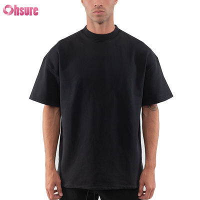 T-shirt Oversize con logo personalizzato, pesante, in cotone vintage lavato di alta qualità, vestibilità ampia, spalle scese