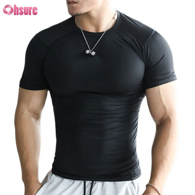 Abbigliamento sportivo maschile Top Sport Asciugatura rapida Stretta Bodybuilding T-shirt poliestere Maglietta da ginnastica maschile Maglietta da palestra maschile