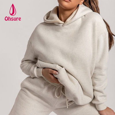 Felpe con cappuccio con logo personalizzato Ohsure da donna, ricamate, tinta unita, 100% cotone, felpe oversize da donna, essenziali, casual