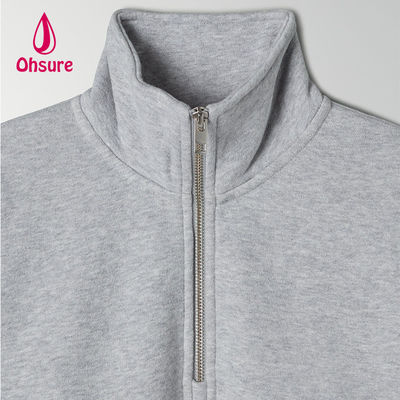 Ohsure Pullover a mezza cerniera 1/4 cerniera maglietta bianca maglietta a manica lunga di grandi dimensioni maglietta femminile con cappuccio cotone personalizzato in vendita calda velluto