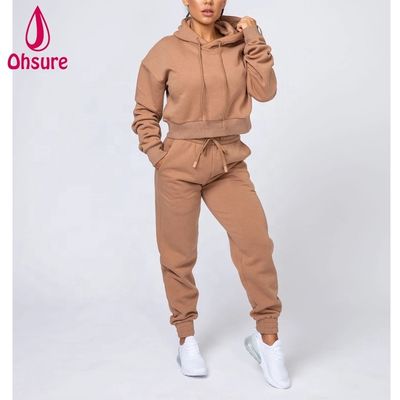 Abbigliamento fitness donne Pullover Top cotone biologico lana sportiva felpe con cappuccio logo Puff Donna allenamento fitness felpe con cappuccio