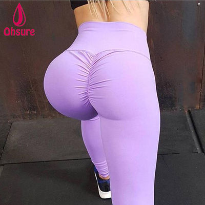 Leggings sportivi elasticizzati a vita alta con effetto push-up e arricciatura sul sedere